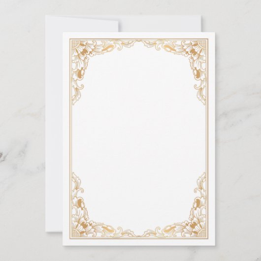 Bloemengoud Lijst wit islamitisch moslim bruiloft Kaart (Achterkant)