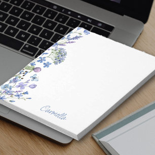 Bloemengrens Periwinkle Wildflower gepersonaliseer Notitieblok