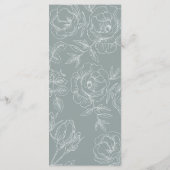 bloemengrijs modern elegant bruiloft menu (Achterkant)