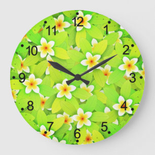 Bloemengroen Bladeren Gele Bloemen Patroon-61717 Grote Klok