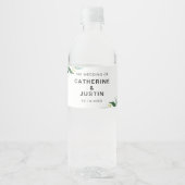 Bloemengroen bruiloft evenement Alle tekst bewerkb Waterfles Etiket (Voorkant)