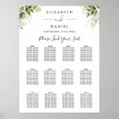 Bloemengroen Elegante bruiloft zitgrafiek Poster (Voorkant)