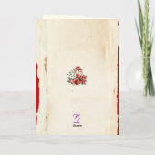 Bloemengroen Kerstlint Rood Poinsettia Feestdagen Kaart (Achterkant)