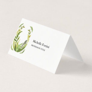 Bloemengroen Modern Elegant Plain Minimalist Visitekaartjes