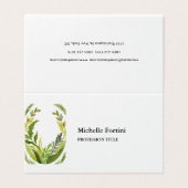 Bloemengroen Modern Elegant Plain Minimalist Visitekaartjes (Buitenkant ongevouwen)
