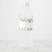 Bloemengroen Olifant Meisje Baby shower Favor Waterfles Etiket (Achterkant)