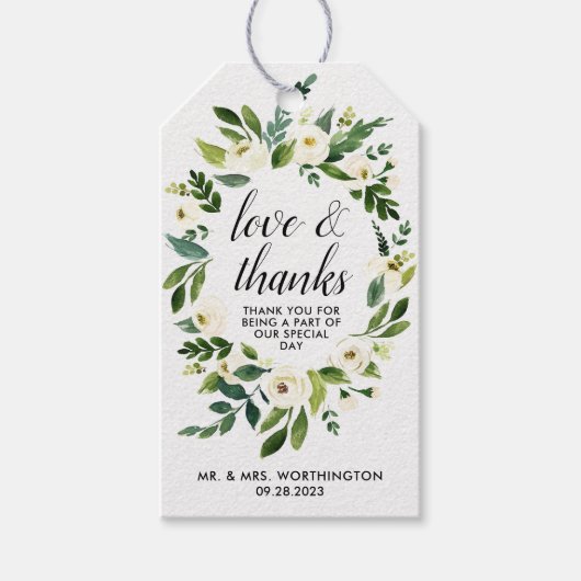 Bloemengroen  rustieke bruiloft gunst Labels Cadeaulabel (Voorkant)