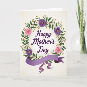 Bloemengroene Krans Vrolijk Schrift Kaart