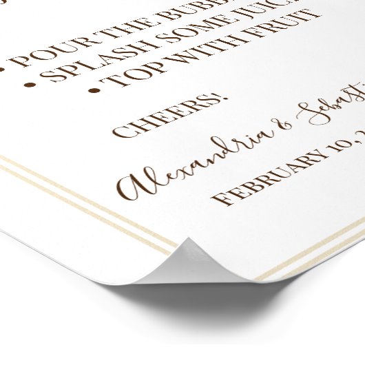 Bloemengroene Pampa Gras Mimosa Bar Bruiloftssalon Poster (Hoek)