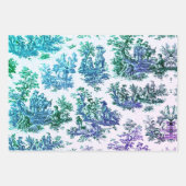  bloemengroene toile jouy inpakpapier vel (Voorkant 2)