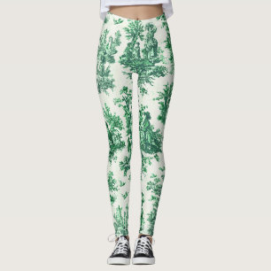 bloemengroene toile jouy leggings
