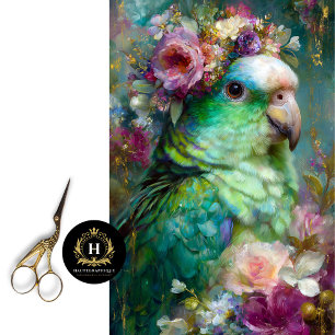 Bloemengroonge Parrot in Bloom Decoupage Tissuepapier