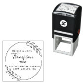 Bloemenguirlande Monogram Terugadres Stempel (In situ)