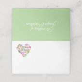 Bloemenhart bruiloft gevouwen plaats kaart (Buitenkant ongevouwen)