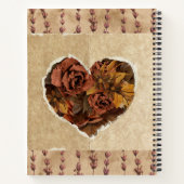 Bloemenhart met Rustieke Bruine Rozen Notitieboek (Achterkant)