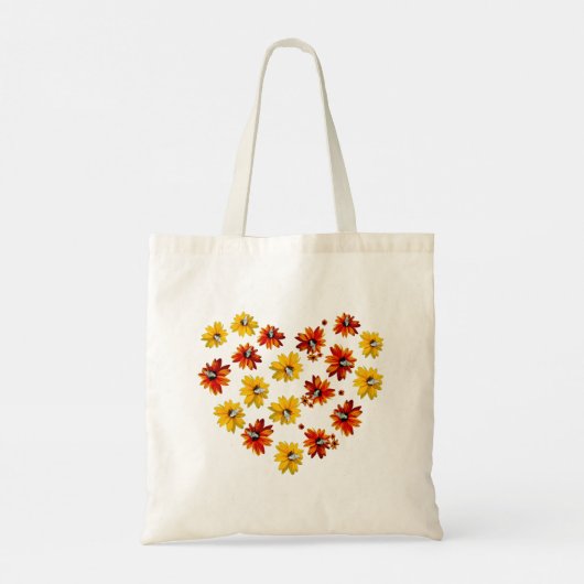 Bloemenhart met vlinders - Romantisch design Tote Bag (Achterkant)
