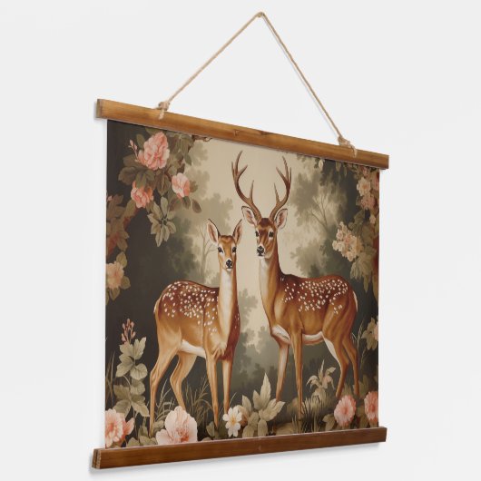 bloemenhert hangend wandkleed (Gebogen)