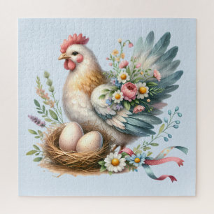 Bloemenhoen met eieren  Boerderij Charm Legpuzzel