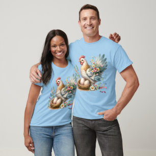 Bloemenhoen met eieren Boerderij Charm T-shirt