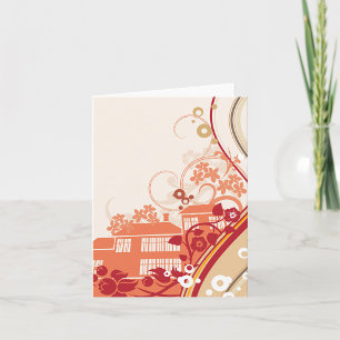 Bloemenhuis Illustratie Werveltje en Natuur Patroo Kaart