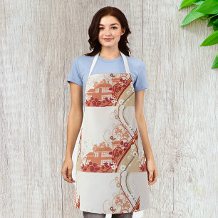 Bloemenhuis Illustratie Werveltje en Natuur Patroo Schort