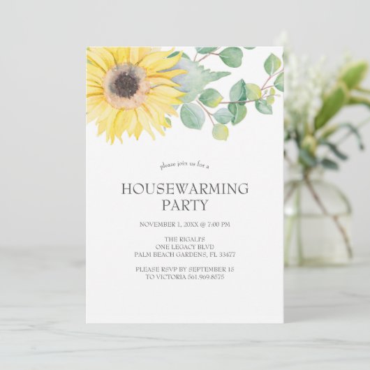 Bloemenhuis Warming Uitnodigingen (Staand voorkant)