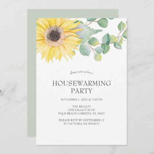 Bloemenhuis Warming Uitnodigingen (Voorkant / Achterkant)