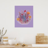 Bloemenillustratie Poster (Keuken)