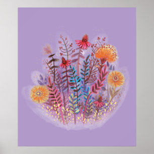 Bloemenillustratie Poster