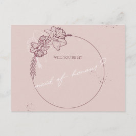 Bloemenillustratie Wees mijn bruidsmeisje Briefkaart