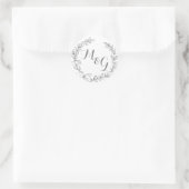 Bloemeninkt Initiaal monogram envelopzegel Ronde Sticker (Tas)