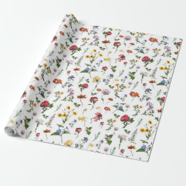  bloemeninpakpapier - kleurrijke bloemen cadeaupapier