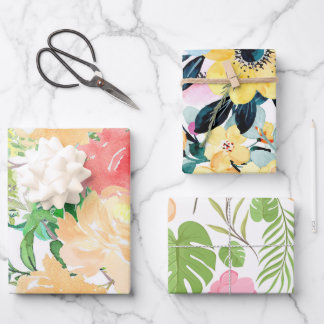 bloemeninpakpapier | Levendig bloemontwerp Inpakpapier Vel
