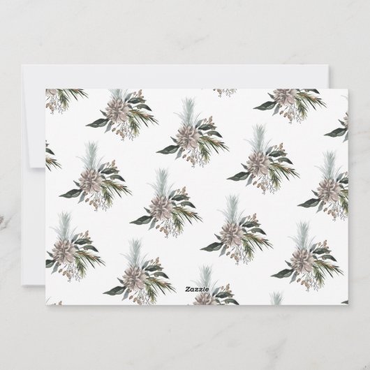 Bloemenkalfabet VROLIJKE Kerstfoto Feestdagenkaart (Achterkant)