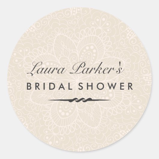 Bloemenkant | Crème Vrijgezellenfeest Sticker (Voorkant)