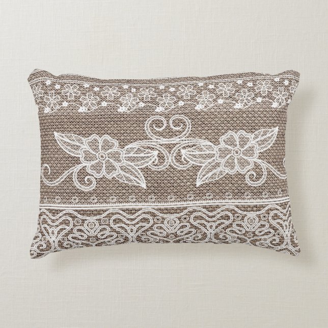  bloemenkant kunst accent kussen (Voorkant)