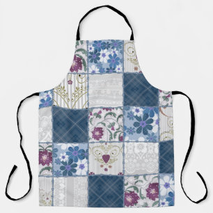 Bloemenkant: Patchwork naadloze achtergrond. Schort