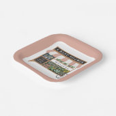 Bloemenkar Boeren Markt Roze Baby shower Papieren Bordje (Gebogen)