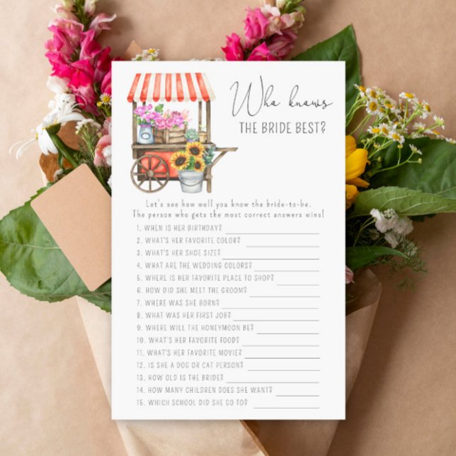 Bloemenkar - Wie kent de bruid beste spel (Creator heeft geüpload)