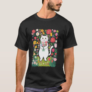 Bloemenkatten voor bloemisten katachtige kitteneig t-shirt