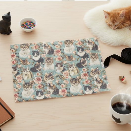 bloemenkattenbloempatroon tissuepapier