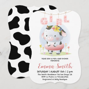 Bloemenkind Koe Baby Shower Kaart