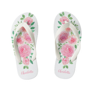 Bloemenkind Roze Rozen Meisjesnaam Meisje Kinder Teenslippers