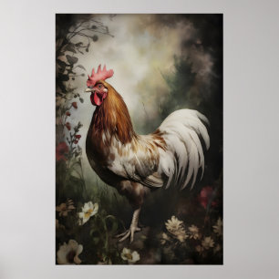 Bloemenkraai Muurprint, Donker Cottagecore, Donker Poster