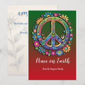 Bloemenkracht Harmonie: Aanpasbare Vrede op Aarde Feestdagenkaart (Voorkant / Achterkant)