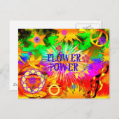 Bloemenkracht - Kleurrijk Motief uit de Jaren 60 Briefkaart (Voorkant / Achterkant)