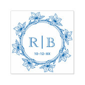 Bloemenkrans #31 Twee Initiaal Bruiloft Monogram C Zelfinktende Stempel (Design)