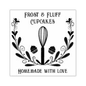 Bloemenkrans Bakkerij Whisk & Cupcake Stamp Rubberstempel (Afrduk)