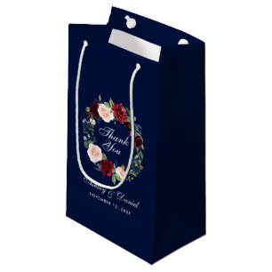 Bloemenkrans Bourgondië Blauw Bruiloft Dank u Klein Cadeauzakje