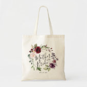Bloemenkrans Bourgondië Blush Bruid-moeder Tote Bag (Voorkant)
